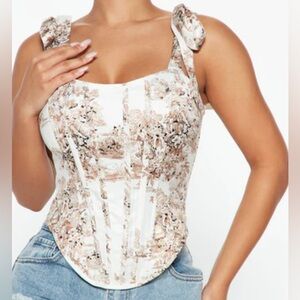Floral Print Corset Top